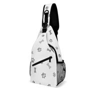 JZemdybill Crossbody Bag, Dog Paw Dog Bone Chest Bag, Sling Bag for Travel Shopping Sports