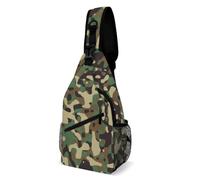 JZemdybill Crossbody Bag, Green Camouflage Pattern Chest Bag, Sling Bag for Travel Shopping Sports