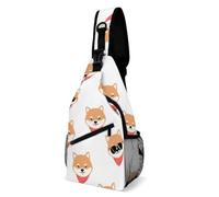 JZemdybill Crossbody Bag, Handsome Shiba Lnu Dog Chest Bag, Sling Bag for Travel Shopping Sports