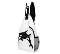 JZemdybill Crossbody Bag, Killer Whale Pattern Chest Bag, Sling Bag for Travel Shopping Sports