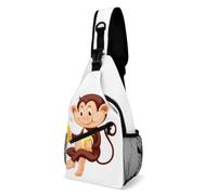 JZemdybill Crossbody Bag, Monkey Banana Chest Bag, Sling Bag for Travel Shopping Sports