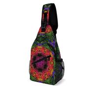 JZemdybill Crossbody Bag, Psychedelic Kaleidoscope Chest Bag, Sling Bag for Travel Shopping Sports