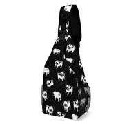 JZemdybill Crossbody Bag, Pug Dog Chest Bag, Sling Bag for Travel Shopping Sports