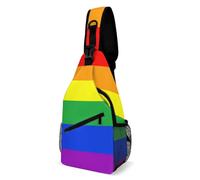 JZemdybill Crossbody Bag, Rainbow Flag Chest Bag, Sling Bag for Travel Shopping Sports