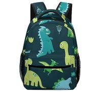 JZemdybill Durable Oxford Cloth Casual Daypack, Blue Background with Dinos Backpack, College Bag for Boys, Girls, Travel, Sports