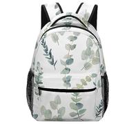 JZemdybill Durable Oxford Cloth Casual Daypack, Eucalyptus Leaves Backpack, College Bag for Boys, Girls, Travel, Sports