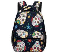 JZemdybill Durable Oxford Cloth Casual Daypack, Mexican Sugar Skull Backpack, College Bag for Boys, Girls, Travel, Sports