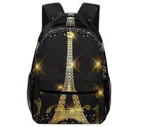 JZemdybill Durable Oxford Cloth Casual Daypack, Paris Eiffel Tower France Backpack, College Bag for Boys, Girls, Travel, Sports