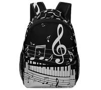 JZemdybill Durable Oxford Cloth Casual Daypack, Piano Key Notes Backpack, College Bag for Boys, Girls, Travel, Sports