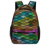 JZemdybill Durable Oxford Cloth Casual Daypack, Rainbow Fish Scales Backpack, College Bag for Boys, Girls, Travel, Sports