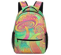 JZemdybill Durable Oxford Cloth Casual Daypack, Trippy Mushroom Backpack, College Bag for Boys, Girls, Travel, Sports