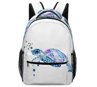 JZemdybill Durable Oxford Cloth Casual Daypack, Watercolor Sea Turtle Backpack, College Bag for Boys, Girls, Travel, Sports