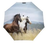 JZemdybill Folding Umbrella, Horse Umbrella, Travel Umbrella for Windproof, Rainproof