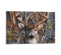 JZemdybill Framed Canvas Wall Art,Camo Buck Deer Cartoon Shark Cat Pattern Cat Skull Head Witch Board Black Gothic Cherry Blossoms Cheetah Couple Christmas Dachshund Dog Colorful Bright Tie-Dye Colorf