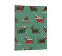 JZemdybill Framed Canvas Wall Art,Christmas Dachshund Dog Colorful Bright Tie-Dye Cool Animated Shark Colourful Rainbow Corgi And Pizza Covered with Red Hearts Cute Bee Cute Black Cat Group Cute Carto