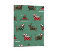 JZemdybill Framed Canvas Wall Art,Christmas Dachshund Dog Colorful Bright Tie-Dye Cool Animated Shark Colourful Rainbow Corgi And Pizza Covered with Red Hearts Cute Bee Cute Black Cat Group Cute Carto