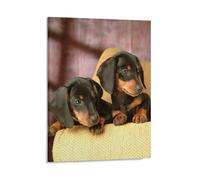 JZemdybill Framed Canvas Wall Art,Cute Dachshund Cute Killer Whale Cute Owl Funny Owl Pattern Cute Fox Floral Cute Penguin Cute Green Cat Cute Pug Cute Scarf Fox Cute Little Hedgehog Cute Red Fox Cute