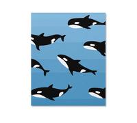 JZemdybill Framed Canvas Wall Art,Cute Killer Whale Cute Owl Funny Owl Pattern Cute Fox Floral Cute Penguin Cute Green Cat Cute Pug Cute Scarf Fox Cute Little Hedgehog Cute Red Fox Cute Schnauzer Dog