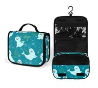 JZemdybill Hanging Wash Bag, Cute Seal Toiletry Bag, Makeup Bag for Travel, Business, Vacation