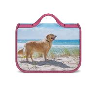 JZemdybill Hanging Wash Bag, Golden Retriever Toiletry Bag, Waterproof Makeup Bag for Travel, Business, Vacation