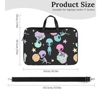 JZemdybill Leather Laptop Case, Alien Laptop Sleeves