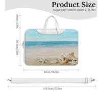 JZemdybill Leather Laptop Case, Beach Sea Starfish Laptop Sleeves