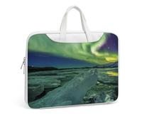JZemdybill Leather Laptop Case, Beautiful Northern Lights Laptop Sleeves