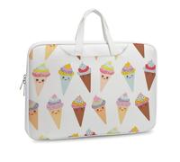 JZemdybill Leather Laptop Case, Colorful Ice Cream Laptop Sleeves