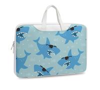 JZemdybill Leather Laptop Case, Cool Animated Shark Laptop Sleeves