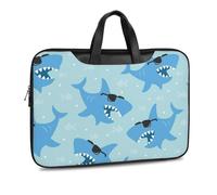 JZemdybill Leather Laptop Case, Cool Animated Shark Laptop Sleeves