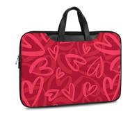 JZemdybill Leather Laptop Case, Covered with Red Hearts Laptop Sleeves