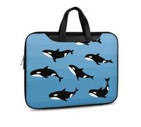 JZemdybill Leather Laptop Case, Cute Killer Whale Laptop Sleeves