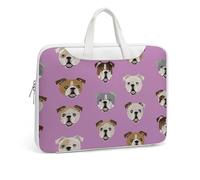 JZemdybill Leather Laptop Case, Funny English Bulldog Laptop Sleeves