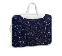 JZemdybill Leather Laptop Case, Glow in The Dark Constellations Midnight Laptop Sleeves