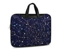 JZemdybill Leather Laptop Case, Glow in The Dark Constellations Midnight Laptop Sleeves