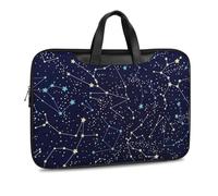 JZemdybill Leather Laptop Case, Glow in The Dark Constellations Midnight Laptop Sleeves