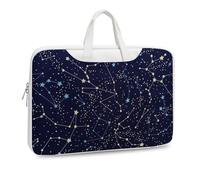 JZemdybill Leather Laptop Case, Glow in The Dark Constellations Midnight Laptop Sleeves