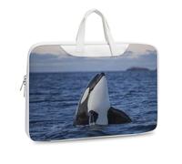 JZemdybill Leather Laptop Case, Killer Whales Orca Laptop Sleeves