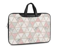 JZemdybill Leather Laptop Case, Rose Gold Grey Marble Laptop Sleeves