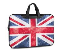 JZemdybill Leather Laptop Case, Vintage Union Jack British Flag Laptop Sleeves
