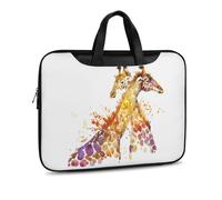 JZemdybill Leather Laptop Case, Watercolor Giraffes Laptop Sleeves