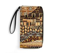 JZemdybill Leather Wallet, African Style PatchworkWallet, with Rope, Small Size and Large Capacity, Easy to Carry