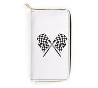 JZemdybill Leather Wallet, Checkered Flags Race Flag Small Bee, Small Size and Large Capacity, Easy to Carry