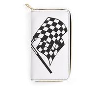JZemdybill Leather Wallet, Checkered Flags Race Flag, Small Size and Large Capacity, Easy to Carry