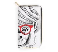 JZemdybill Leather Wallet, Cute Monkey with Glasses, Small Size and Large Capacity, Easy to Carry