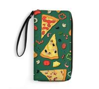 JZemdybill Leather Wallet, Delicious Pizza, with Rope, Small Size and Large Capacity, Easy to Carry