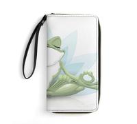 JZemdybill Leather Wallet, Funny Yoga FrogWallet, with Rope, Small Size and Large Capacity, Easy to Carry