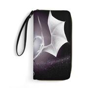 JZemdybill Leather Wallet, Purple and Wirte DragonsWallet, with Rope, Small Size and Large Capacity, Easy to Carry