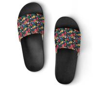 JZemdybill Non-Slip Slippers, Colorful Floral Pattern Sliders for Men And Women, Shower Slides