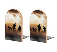 JZemdybill One Pair Book Ends for Shelves, Zombies Dead Men Walking Body at Night Bookends for Office And School